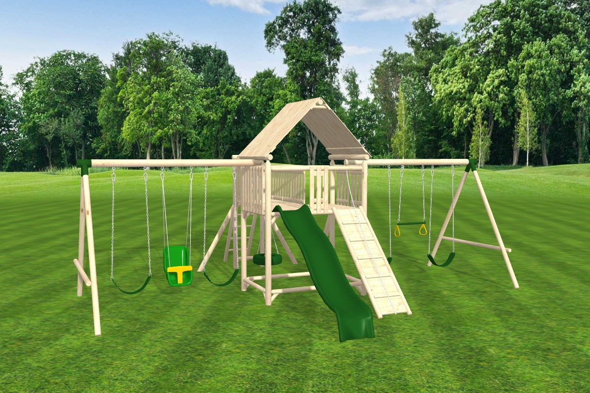 Rustic Wooden Swing Set, Jungle Gym, Play Set | CedarWorks Playsets