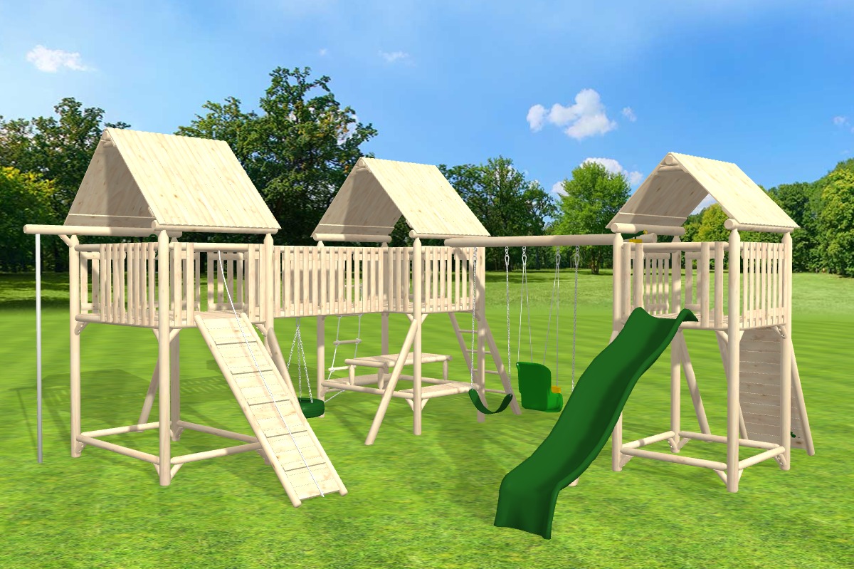 Rustic Wooden Swing Set, Jungle Gym, Play Set | CedarWorks Playsets