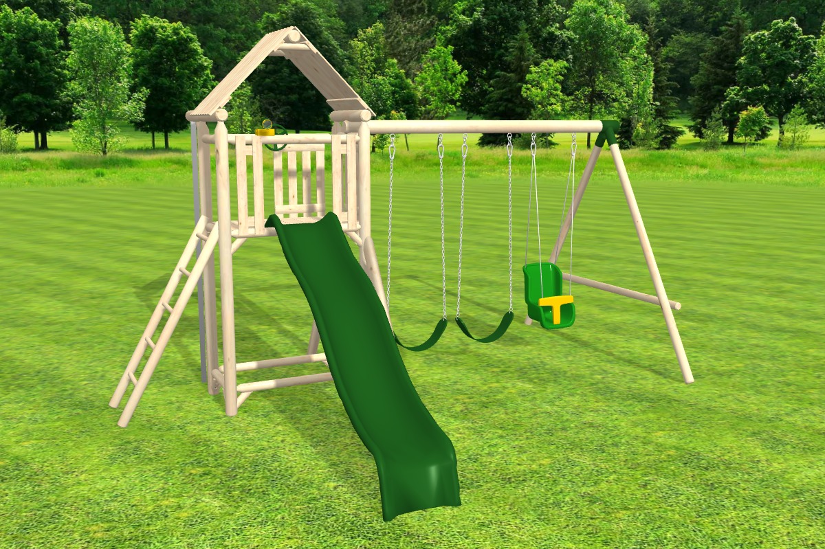Rustic Wooden Swing Set, Jungle Gym, Play Set CedarWorks Playsets