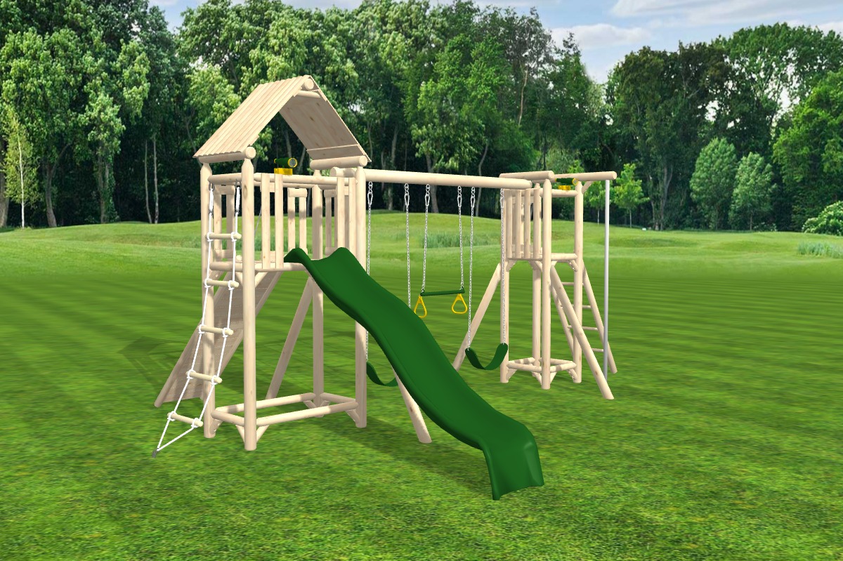 Rustic Wooden Swing Set, Jungle Gym, Play Set CedarWorks Playsets